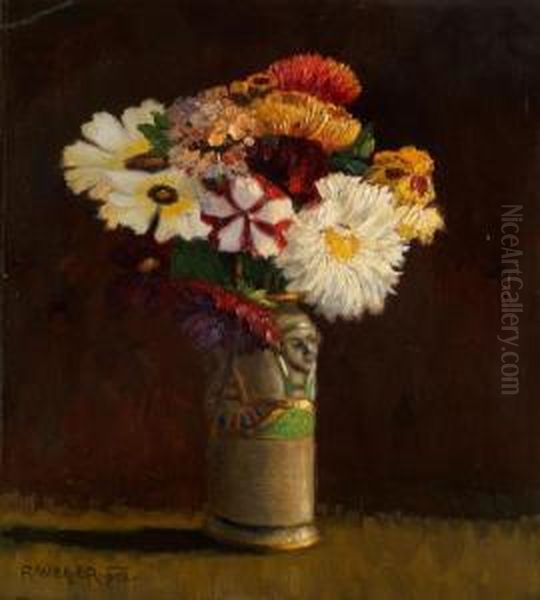 Blumenstilleben Oil Painting by Rudolf Weber