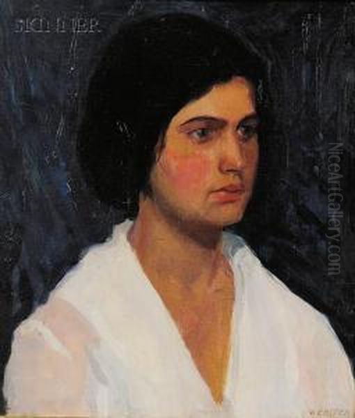 Portrait Of A Woman Oil Painting by Edwin Ambrose Webster