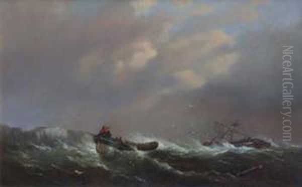 The Lifeboat Oil Painting by George Webster