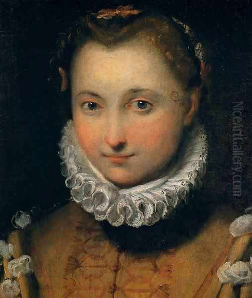 Portrait of a Young Woman Oil Painting by Federico Fiori Barocci