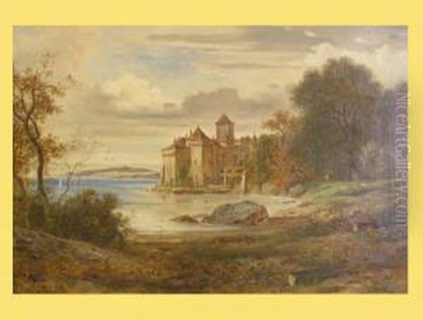 Schloss Chillon Oil Painting by Georg Christian Wecker