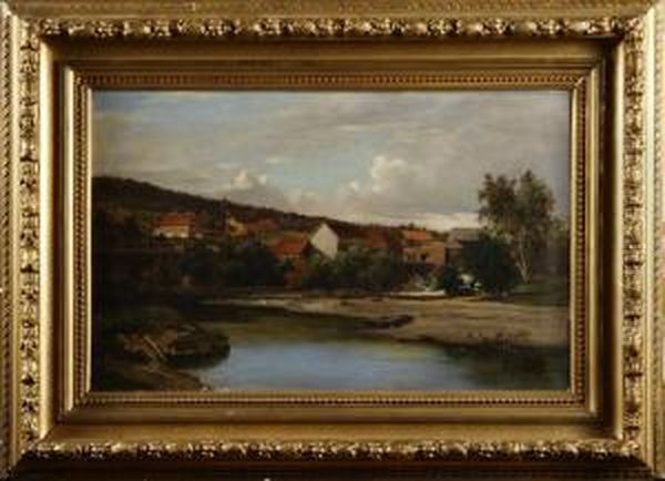 Motiv Med Forsoch Samhalle Oil Painting by Herman Wedel-Anker