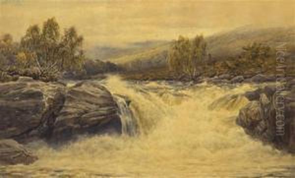 Rushing Falls Oil Painting by Augustus Watford Weedon