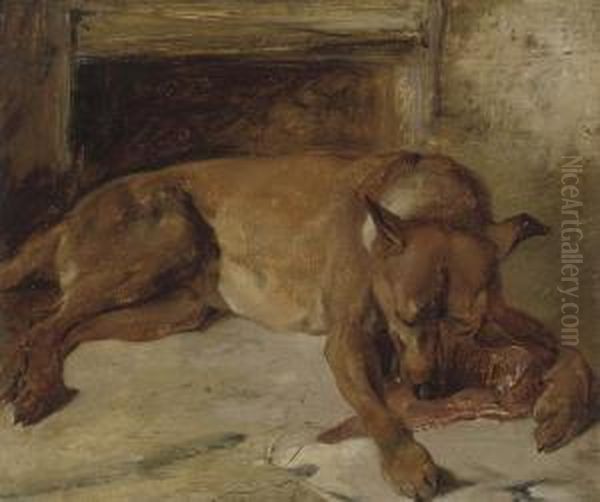 An Afternoon Rest Oil Painting by Henry Weekes