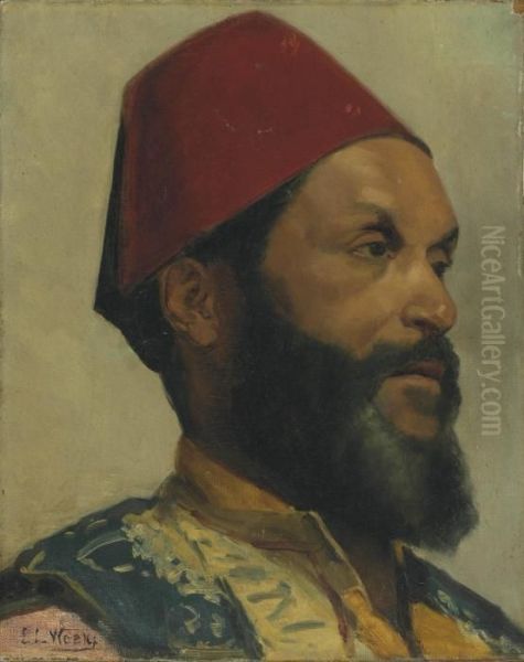 Portrait Of A Turkish Man Oil Painting by Edwin Lord Weeks