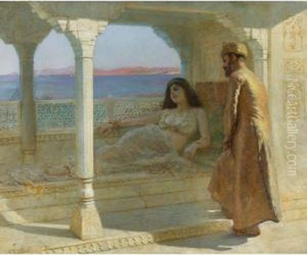 The Doctor's Visit Â¿ 1001 Nights Oil Painting by Edwin Lord Weeks