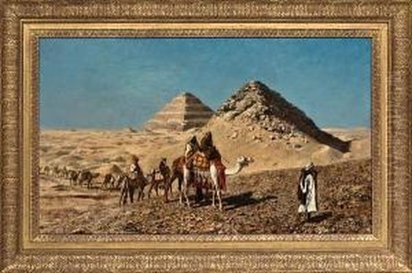 Egyptian Caravan Oil Painting by Edwin Lord Weeks