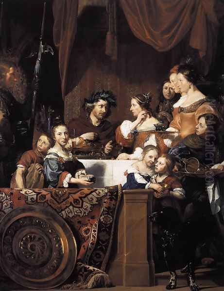 The de Bray Family (The Banquet of Antony and Cleopatra) 1669 Oil Painting by Jan De Bray