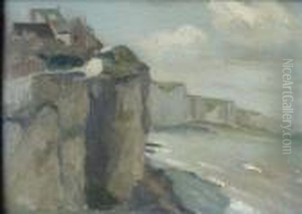 Les Falaises D'etretat Oil Painting by Jean-Joseph Weerts