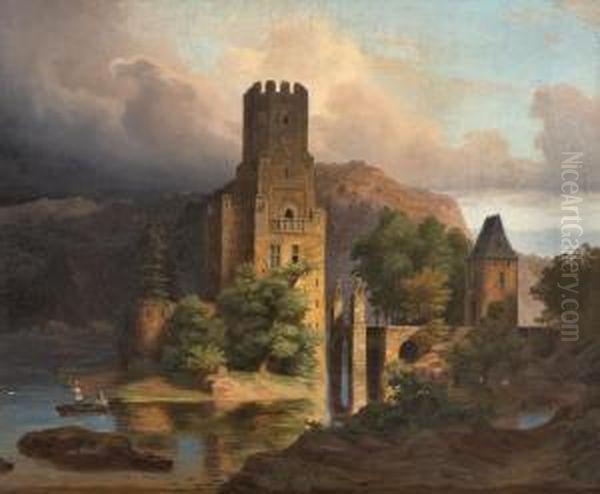 Wasserburg Oil Painting by Adolf Wegelin