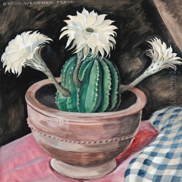 Still Life With Cactus Oil Painting by Gerda Wegener