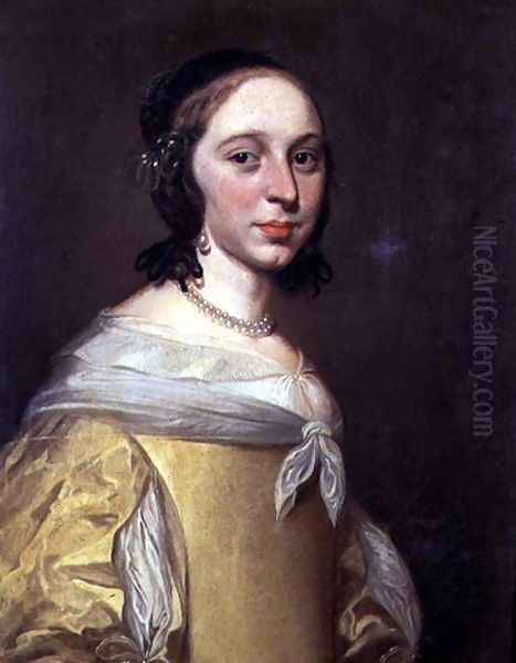 Portrait of a Lady in a Yellow Dress Oil Painting by Jan De Bray