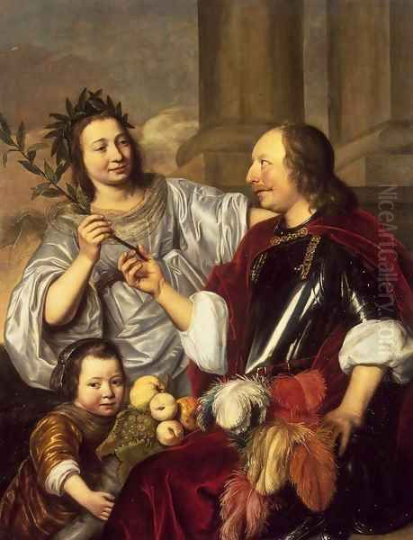 Allegorical Family Portrait Oil Painting by Jan De Bray