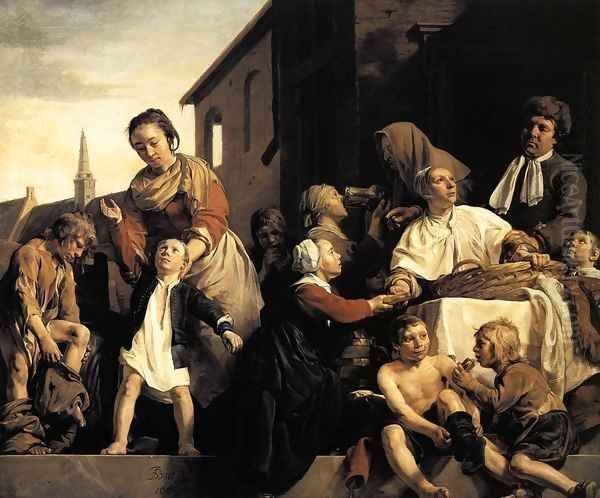 Tending Children at the Orphanage in Haarlem Oil Painting by Jan De Bray