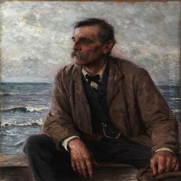 Portrait Of The Artist's Brother Oil Painting by Bertha Wegmann