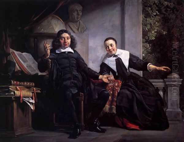 Haarlem Printer Abraham Casteleyn and His Wife Margarieta van Bancken Oil Painting by Jan De Bray