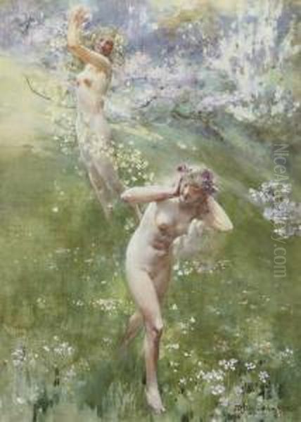 Gladsome Spring Oil Painting by John Reinhard Weguelin