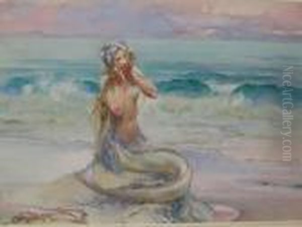 Mermaid Oil Painting by John Reinhard Weguelin