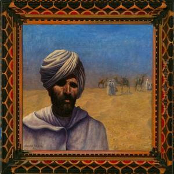 Portrait Of Abdallah Ben Hadj Oil Painting by Johannes Raphael Wehle