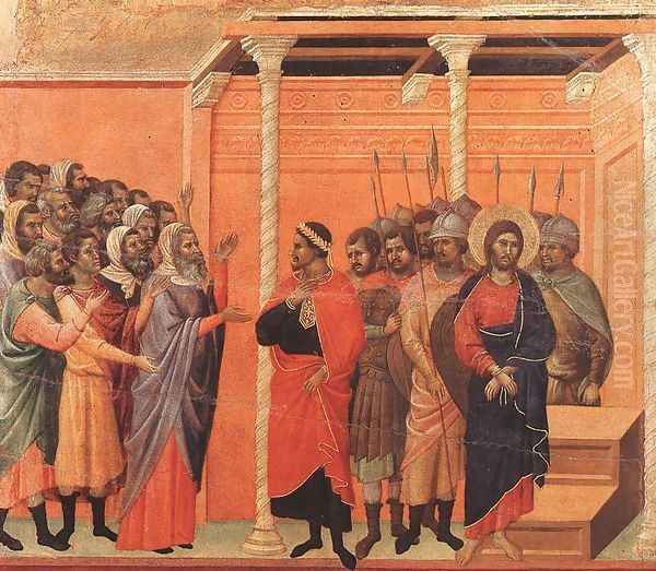 Christ Accused by the Pharisees 1308-11 Oil Painting by Duccio Di Buoninsegna