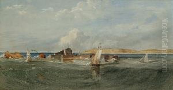 Elizabeth Castle, Jersey, Channel Islands Oil Painting by Edward Henry Wehnert