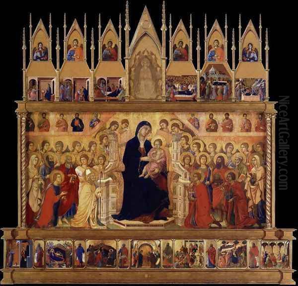 Conjectural reconstrruction of the Maesta (front) Oil Painting by Duccio Di Buoninsegna