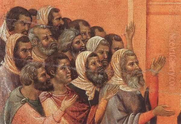 Christ Accused by the Pharisees (detail) 1308-11 Oil Painting by Duccio Di Buoninsegna