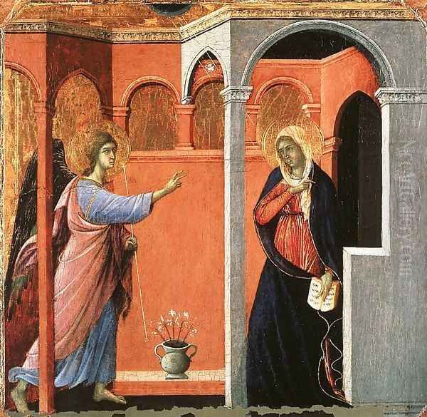 Annunciation 1308-11 Oil Painting by Duccio Di Buoninsegna