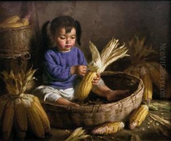 My Favorite Food Oil Painting by Zhou Wei