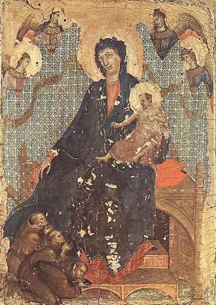 Madonna of the Franciscans c. 1300 Oil Painting by Duccio Di Buoninsegna