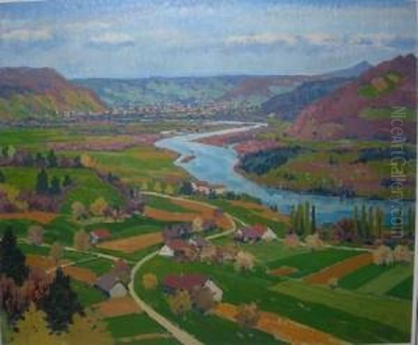 Brugg And The River Aare by Adolf Weibel