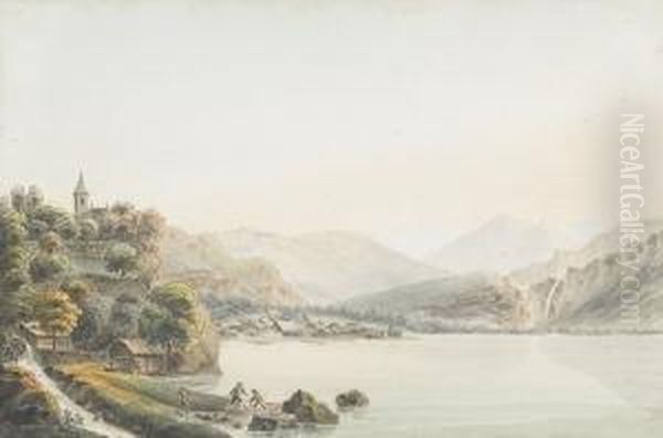 Vue Du Village De Brienz Oil Painting by Jakob Samuel Weibel