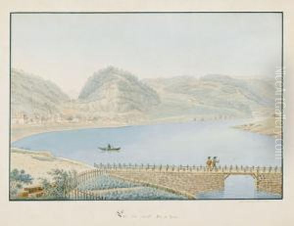 Vue Du Pont Lac De Joux Oil Painting by Jakob Samuel Weibel