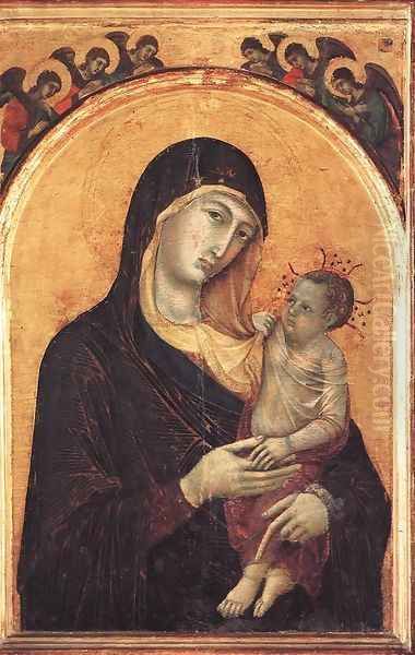 Madonna and Child with Six Angels 1300-05 Oil Painting by Duccio Di Buoninsegna