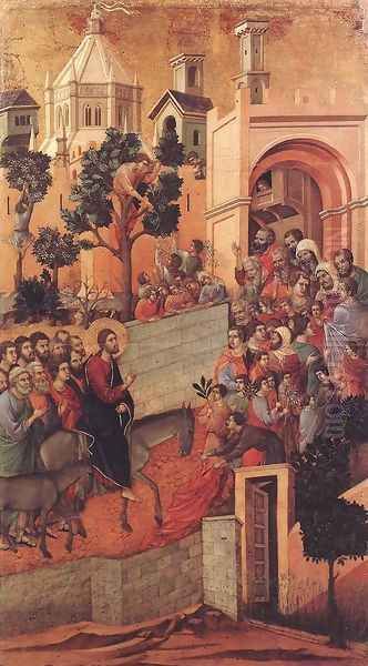 Entry into Jerusalem 1308-11 Oil Painting by Duccio Di Buoninsegna