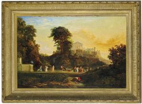 Frolicking Among Ruins Oil Painting by Augustus Weidenbach