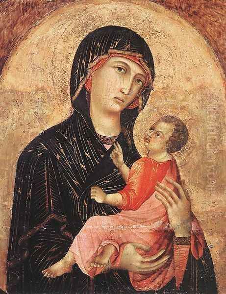 Madonna and Child (no. 593) 1280s Oil Painting by Duccio Di Buoninsegna