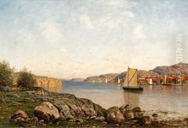 Sailing-boat In Thearchipelago Oil Painting by Julius Weidig