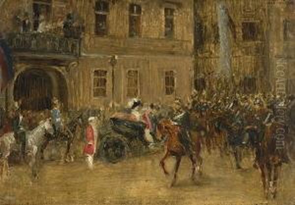 Parade Von Chevauxlegers. Oil Painting by Kunz Weidlich