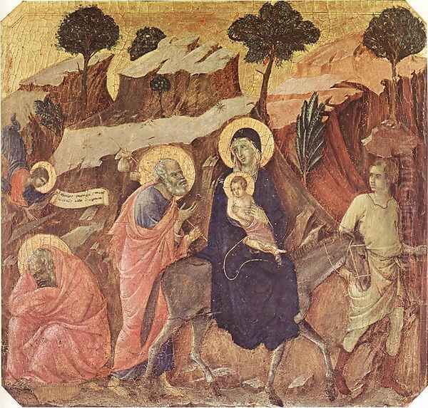 Flight into Egypt 1308-11 Oil Painting by Duccio Di Buoninsegna