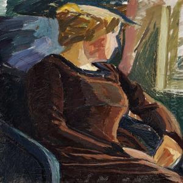 The Artist's Wife Oil Painting by Edvard Weie