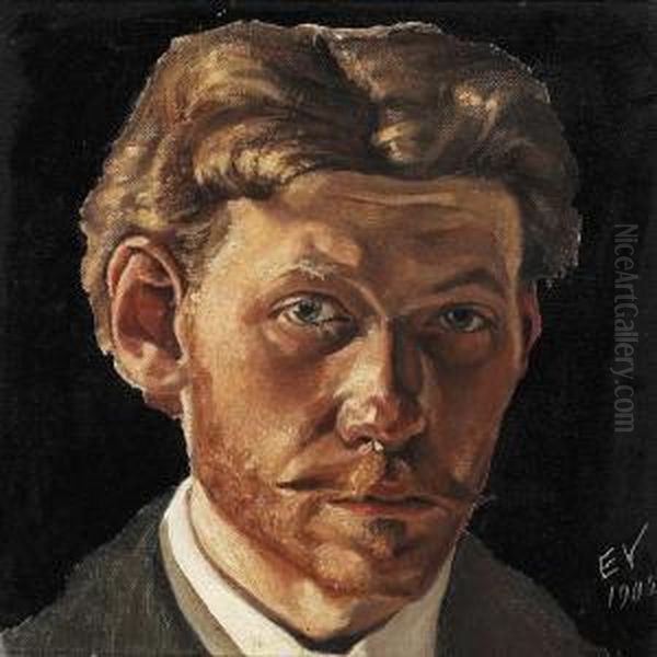 Selfportrait Oil Painting by Edvard Weie