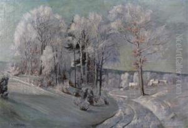 Winter Landscape Oil Painting by Paul Weimann