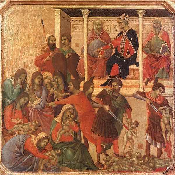 Slaughter of the Innocents 1308-11 Oil Painting by Duccio Di Buoninsegna