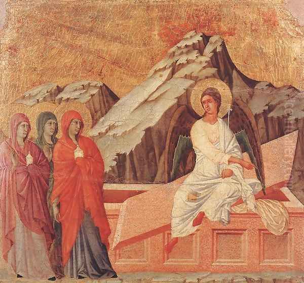 The Three Marys at the Tomb 1308-11 Oil Painting by Duccio Di Buoninsegna