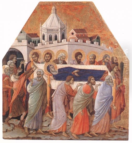 Funeral 1308-11 Oil Painting by Duccio Di Buoninsegna