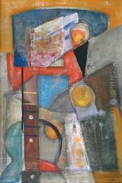 Composition Cubiste A La Guitare Oil Painting by Joachim Weingart