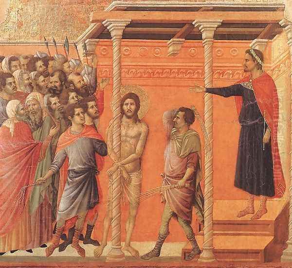 Flagellation 1308-11 Oil Painting by Duccio Di Buoninsegna