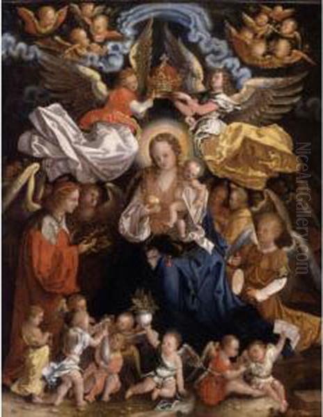 Glorification Of The Virgin Oil Painting by Georg Weingarten