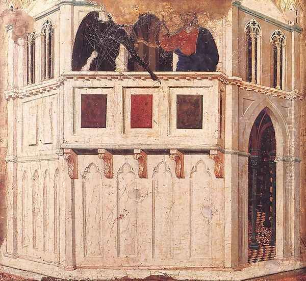 Temptation on the Temple 1308-11 Oil Painting by Duccio Di Buoninsegna